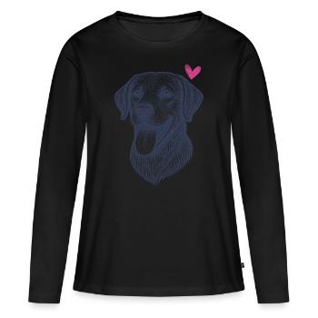 Labrador – Loyal, enjoué et ami de la famille - T-shirt manches longues Premium bio Femme - noir - Devant - Julia (174cm)