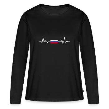 Russia - Women's Premium Organic Long Sleeve Shirt - black - Front - Julia (174cm)