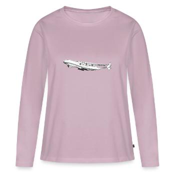 Antonov AN-225 avion fret aérien stratégique - T-shirt manches longues Premium bio Femme - rose poudré - Devant - Julia (174cm)