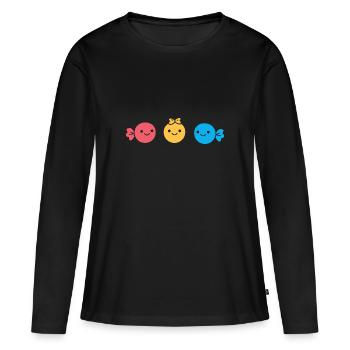 bonbon - T-shirt manches longues Premium bio Femme - noir - Devant - Julia (174cm)