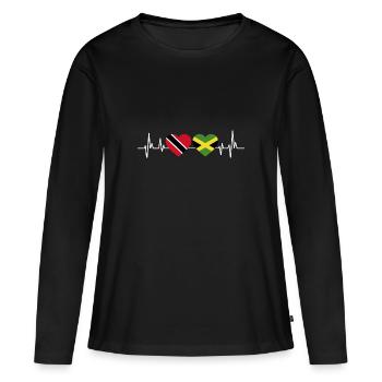Drapeau de Trinité-et-Tobago - T-shirt manches longues Premium bio Femme - noir - Devant - Julia (174cm)
