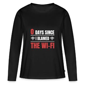 Technical Support 0 Days Since My Last PC Crash - Women's Premium Organic Long Sleeve Shirt - black - Front - Julia (174cm)