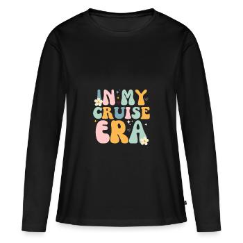In meiner Kreuzfahrt-Ära / Urlaub für Hochsee- und Schiffsliebhaber - Frauen Premium Bio Langarmshirt - Schwarz - Vorne - Julia (174cm)