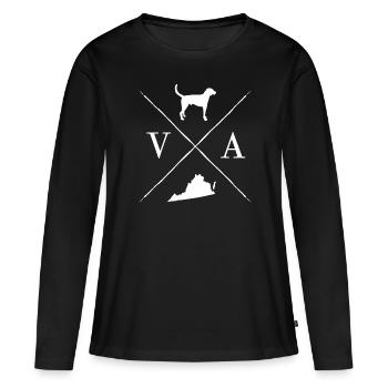 Virginie - T-shirt manches longues Premium bio Femme - noir - Devant - Julia (174cm)