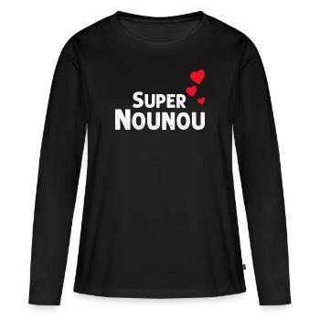 Super Nounou De Mon Coeur Cadeau Tendre - T-shirt manches longues Premium bio Femme - noir - Devant - Julia (174cm)