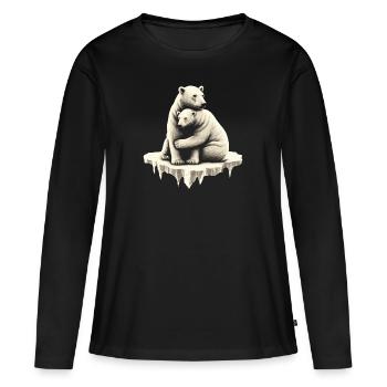 Verliebte Eisbären - Frauen Premium Bio Langarmshirt - Schwarz - Vorne - Julia (174cm)