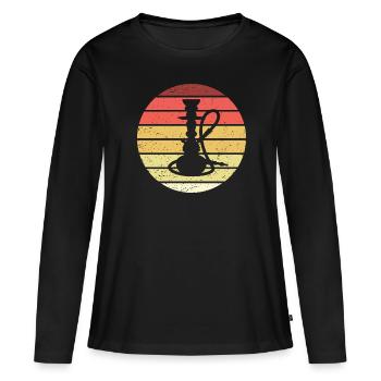 Pipe à eau Retro Style Vintage - T-shirt manches longues Premium bio Femme - noir - Devant - Julia (174cm)