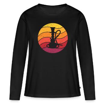 Pipe à eau Retro Style Vintage - T-shirt manches longues Premium bio Femme - noir - Devant - Julia (174cm)