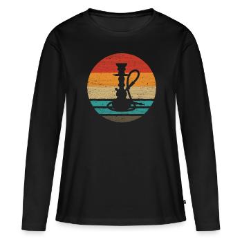 Pipe à eau Retro Style Vintage - T-shirt manches longues Premium bio Femme - noir - Devant - Julia (174cm)