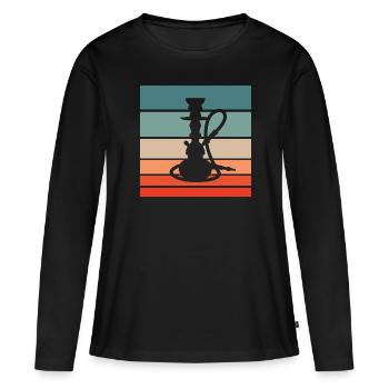 Pipe à eau Retro Style Vintage - T-shirt manches longues Premium bio Femme - noir - Devant - Julia (174cm)