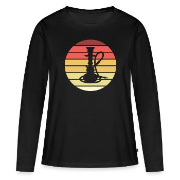 Pipe à eau Retro Style Vintage - T-shirt manches longues Premium bio Femme - noir - Devant - Julia (174cm)