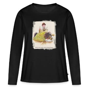 Thelwell - Pony sleeping - Women's Premium Organic Long Sleeve Shirt - black - Front - Julia (174cm)