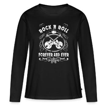 Rock N Roll Forever And Ever Graphic - T-shirt manches longues Premium bio Femme - noir - Devant - Julia (174cm)