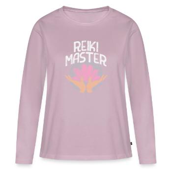 Spirituelle Heilung - ReikiMeister - Lotusblume - Frauen Premium Bio Langarmshirt - Altrosa - Vorne - Julia (174cm)
