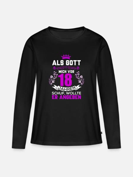 18 geburtstag - Frauen Premium Bio Langarmshirt - Schwarz