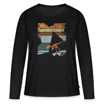 dinosaure - T-shirt manches longues Premium bio Femme - noir - Devant - Julia (174cm)