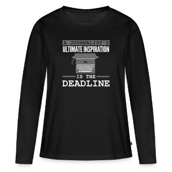 journalist - Frauen Premium Bio Langarmshirt - Schwarz - Vorne - Julia (174cm)