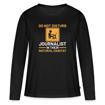 journalist - Frauen Premium Bio Langarmshirt - Schwarz - Vorne - Julia (174cm)