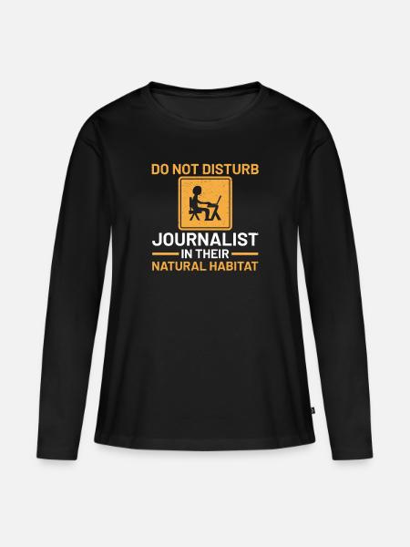 journalist - Frauen Premium Bio Langarmshirt - Schwarz