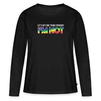 lgbt - Frauen Premium Bio Langarmshirt - Schwarz - Vorne - Julia (174cm)