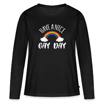 lgBT - T-shirt manches longues Premium bio Femme - noir - Devant - Julia (174cm)