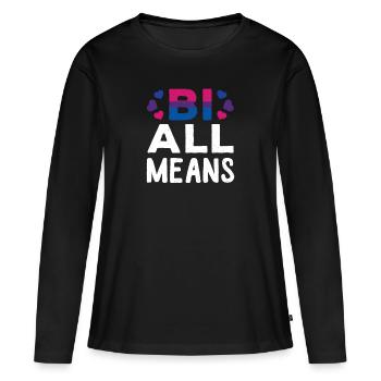 lgBT - T-shirt manches longues Premium bio Femme - noir - Devant - Julia (174cm)