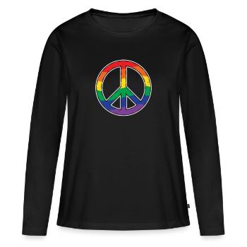 lgBT - T-shirt manches longues Premium bio Femme - noir - Devant - Julia (174cm)