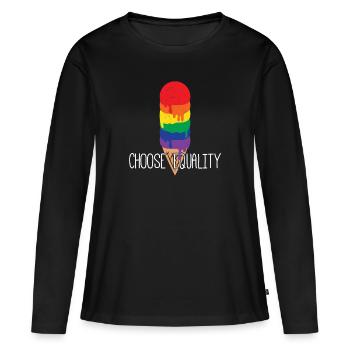 lgBT - Women's Premium Organic Long Sleeve Shirt - black - Front - Julia (174cm)