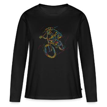 Downhill Downhill Cadeau BMX - T-shirt manches longues Premium bio Femme - noir - Devant - Julia (174cm)