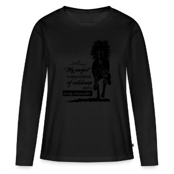 Icelandic Horse - My perfect composition - T-shirt manches longues Premium bio Femme - noir - Devant - Julia (174cm)