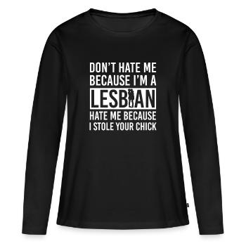 lgBT - Frauen Premium Bio Langarmshirt - Schwarz - Vorne - Julia (174cm)