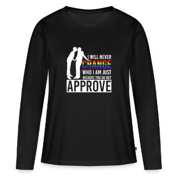 lgBT - T-shirt manches longues Premium bio Femme - noir - Devant - Julia (174cm)