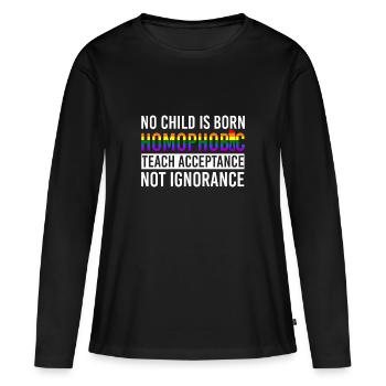 lgBT - T-shirt manches longues Premium bio Femme - noir - Devant - Julia (174cm)