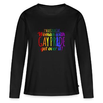 lgBT - T-shirt manches longues Premium bio Femme - noir - Devant - Julia (174cm)