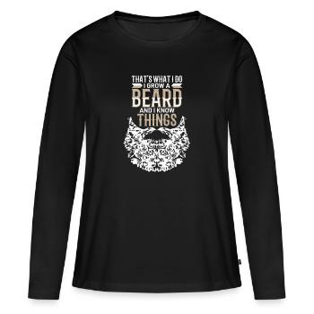 bart - Frauen Premium Bio Langarmshirt - Schwarz - Vorne - Julia (174cm)
