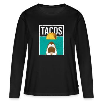 hai taco - T-shirt manches longues Premium bio Femme - noir - Devant - Julia (174cm)