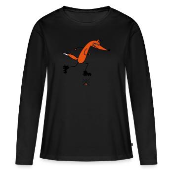 Patineur intelligent - T-shirt manches longues Premium bio Femme - noir - Devant - Julia (174cm)