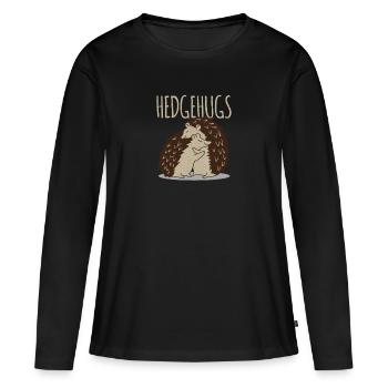 Hérissons Hérisson Mignon Hérisson - T-shirt manches longues Premium bio Femme - noir - Devant - Julia (174cm)