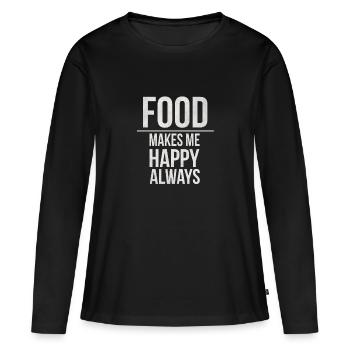Manger - T-shirt manches longues Premium bio Femme - noir - Devant - Julia (174cm)