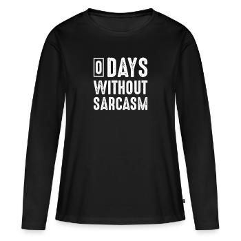 Sarcasmes - T-shirt manches longues Premium bio Femme - noir - Devant - Julia (174cm)