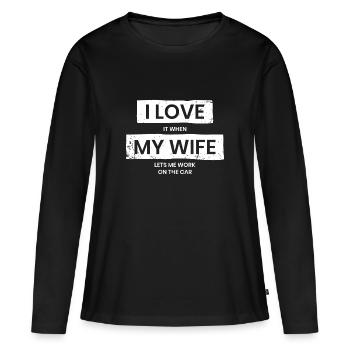 Auto Ehe - Frauen Premium Bio Langarmshirt - Schwarz - Vorne - Julia (174cm)
