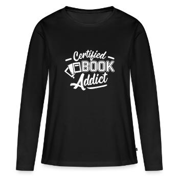 Lire - T-shirt manches longues Premium bio Femme - noir - Devant - Julia (174cm)