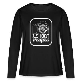 fotograf - Frauen Premium Bio Langarmshirt - Schwarz - Vorne - Julia (174cm)