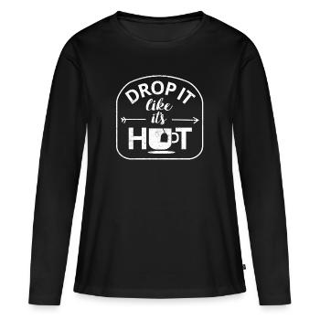 tee - Frauen Premium Bio Langarmshirt - Schwarz - Vorne - Julia (174cm)