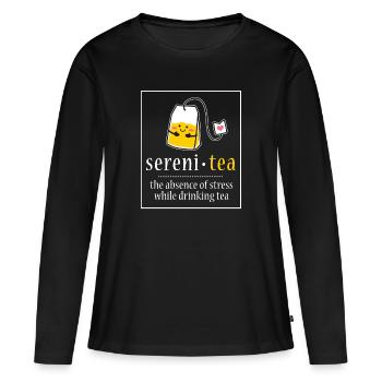 tee - Frauen Premium Bio Langarmshirt - Schwarz - Vorne - Julia (174cm)