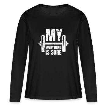 formation - T-shirt manches longues Premium bio Femme - noir - Devant - Julia (174cm)
