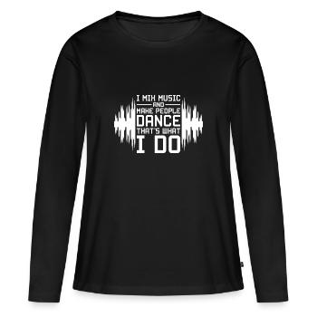dj - T-shirt manches longues Premium bio Femme - noir - Devant - Julia (174cm)