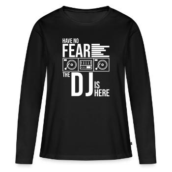 dj - T-shirt manches longues Premium bio Femme - noir - Devant - Julia (174cm)