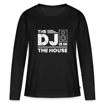 dj - T-shirt manches longues Premium bio Femme - noir - Devant - Julia (174cm)