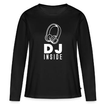 dj - T-shirt manches longues Premium bio Femme - noir - Devant - Julia (174cm)